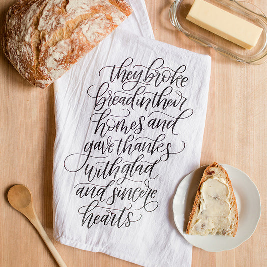 Glad & Sincere Hearts | Tea Towel